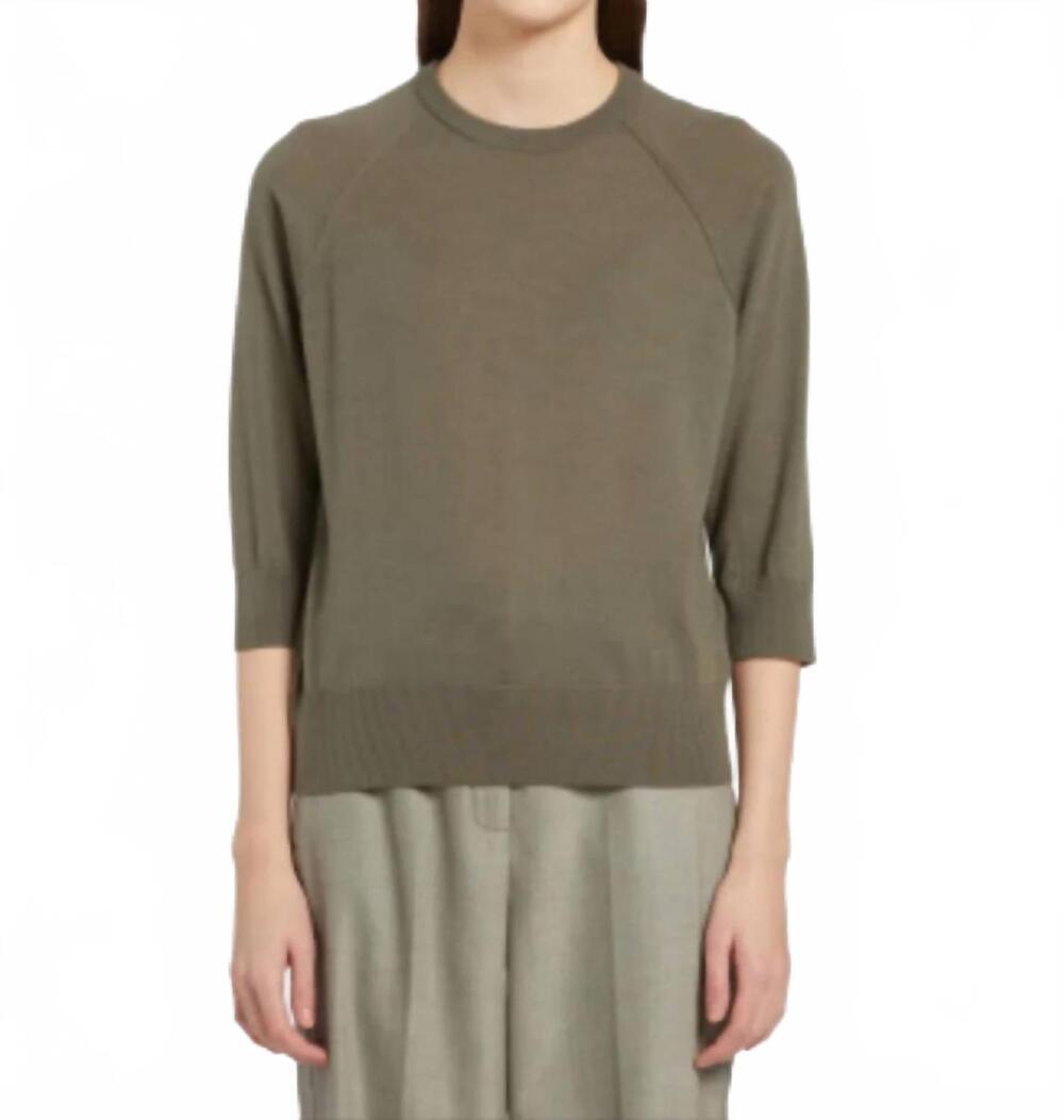 NEW MARELLA three quarter wool sweater in olive